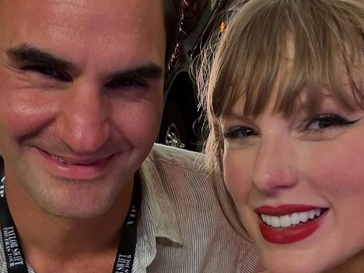 Taylor Swift and Roger Federer pose for selfie at Eras Tour in Zurich