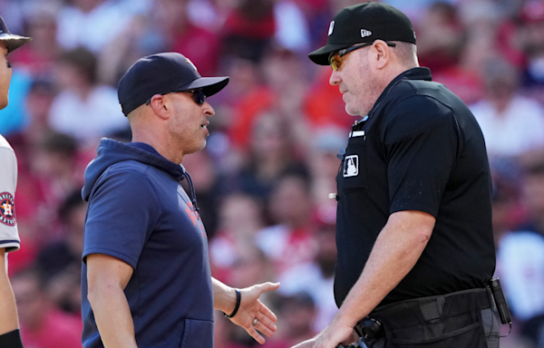 Astros manager ejected after missed call on Alex Bregman fails to get overturned by MLB replay review