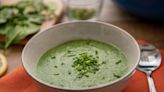 Soup perfect for St. Patrick's Day is made with spinach, arugula and other salad greens