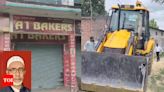 Uttar Pradesh: Bulldozer action on Ayodhya's SP leader Moeed Khan's bakery | Lucknow News - Times of India