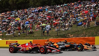 Watch the moment Leclerc appeared to COLLIDE with Norris during FP3