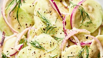 This Sour Cream Cucumber Salad Is the First Thing Gone at Every Barbecue (It’s Only 6 Ingredients!)