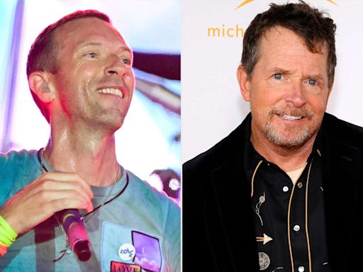 Coldplay bring Michael J. Fox on stage to play guitar in surprise appearance at Glastonbury music festival