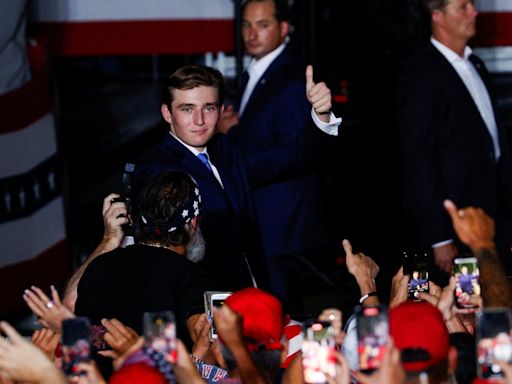 Barron Trump makes US election campaign rally debut as father Donald tells 18-year-old: 'Welcome to the scene'