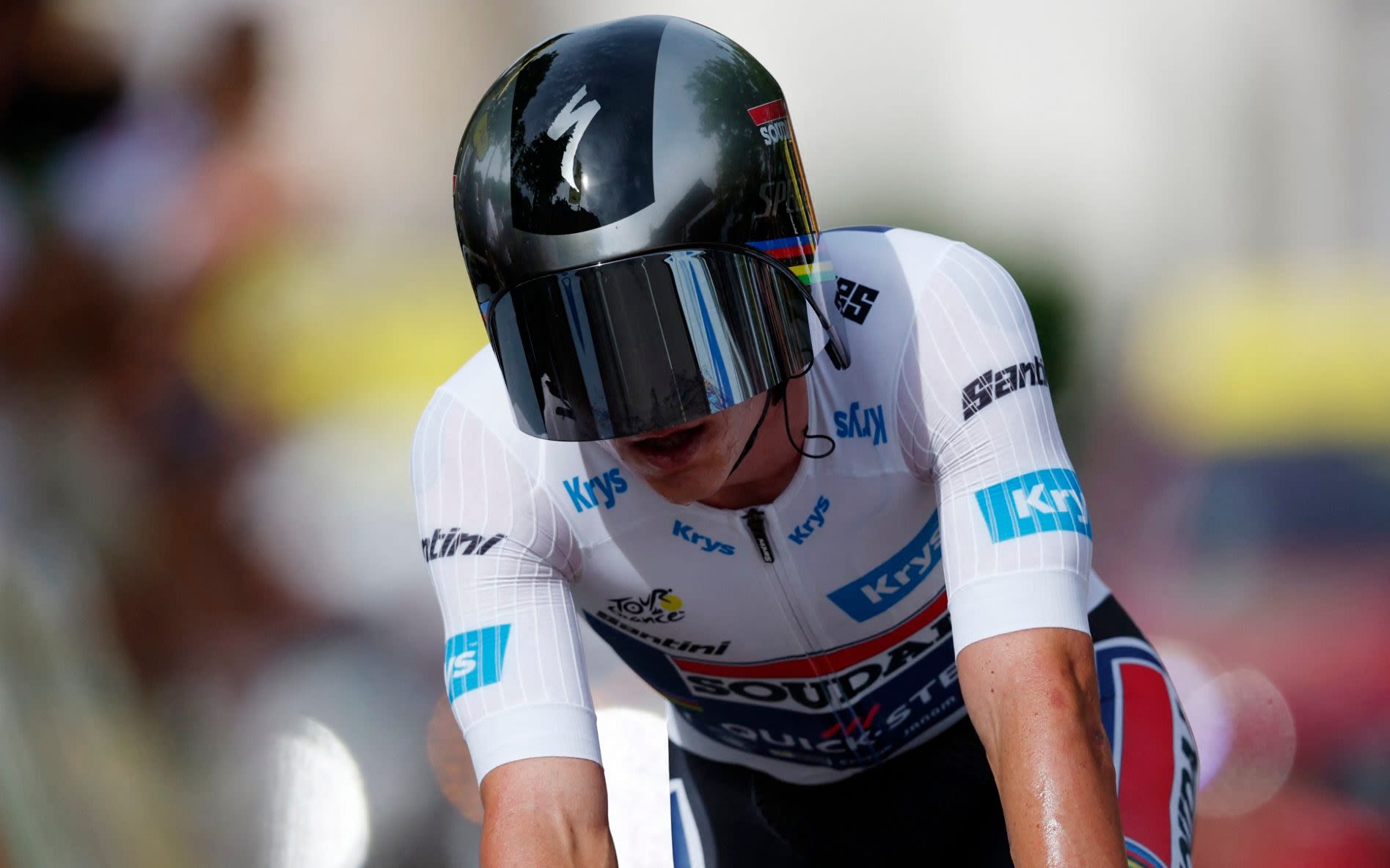 Remco Evenepoel takes time-trial victory on stage seven of Tour de France