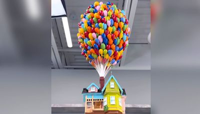 Watch: Pastry Chef Creates Flying "Chocolate House" Resembling Disney's Movie Up