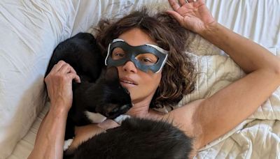 Halle Berry Celebrates 'Catwoman' Turning 20 by Posing Topless with Her Cats