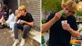 Viral video: American tourist tries to get food poisoning by eating street food in Delhi