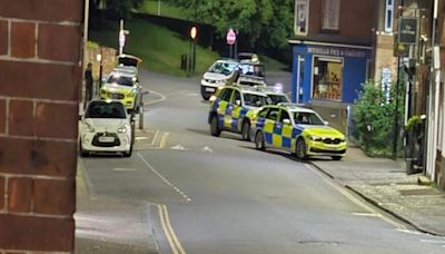 Police hunt man seen with knife in town centre