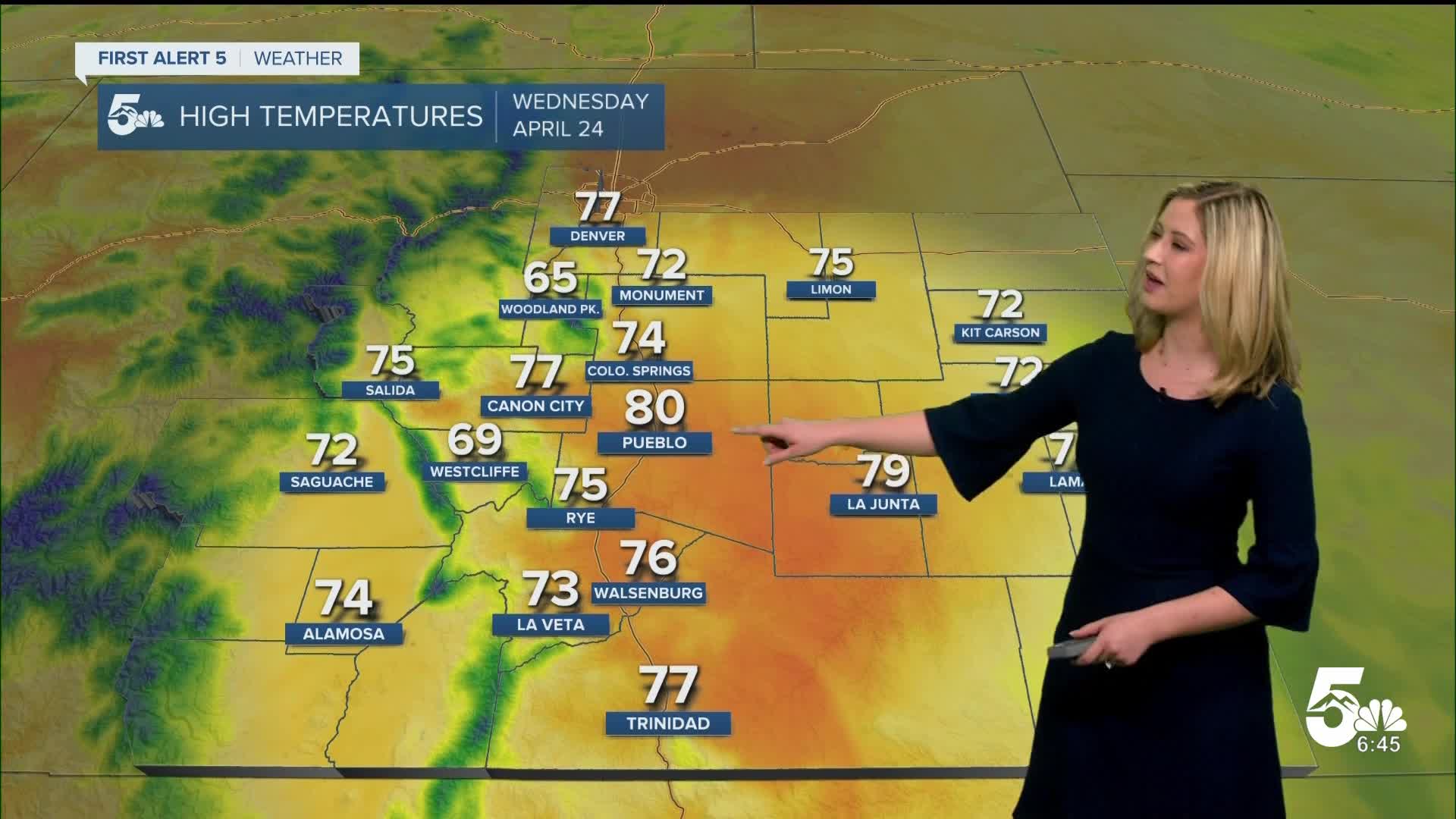 Lovely Spring weather in southern Colorado on Wednesday