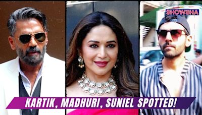 Madhuri Dixit, Suniel Shetty, Kartik Aaryan & Bharti Singh Spotted At 'Dance Deewane' Sets | WATCH - News18