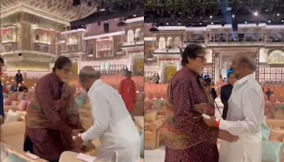 Rajinikanth Touches Amitabh Bachchan's Feet In Viral Video From Anant-Radhika's Shubh Ashirwad
