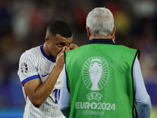 Kylian Mbappé due for tests on his broken nose as France gets 'positive' news on the striker