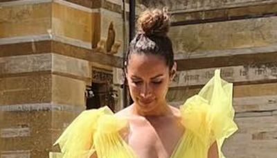 Leona Lewis and daughter Carmel, one, look sweet in matching dresses