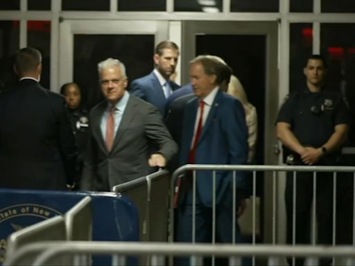 Texas AG Ken Paxton 'stands with Trump' and shows up in NYC to support the former president in court