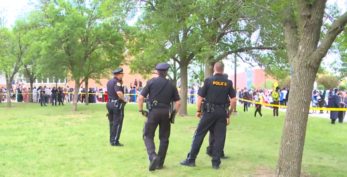 Two people in custody after gunshots reported outside of Roosevelt High's graduation ceremony