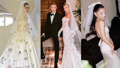 From Angelina Jolie to Hailey Bieber, iconic wedding dresses of Hollywood stars - see pics