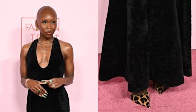 Cynthia Erivo Brings Wild Flair in Leopard-Print Ferragamo Shoes at Fashion Trust U.S. Awards 2024