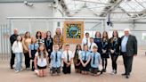Artwork created by Gourock school pupils and Alec Galloway on show at station