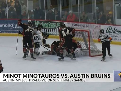 Austin Bruins' playoff run ends in a series sweep by Minot at home