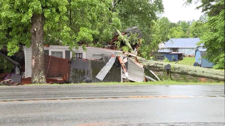 Gaston County woman recounts being rescued while inside home destroyed by tree