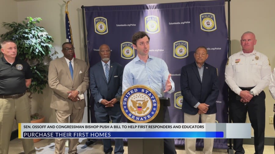 Ossoff, Bishop make Columbus stop to push legislation that would help first-responders, teachers become homeowners