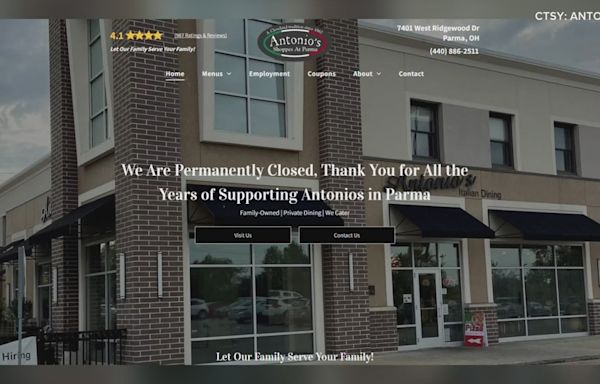 Antonio's restaurant closes permanently at Shoppes at Parma