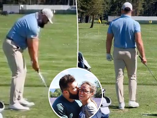 Jason Kelce admits wife Kylie bought and packed his khakis for golf tournament