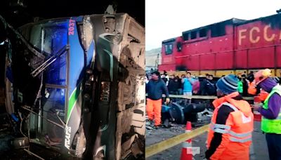 Junín: Brutal choque entre bus interprovincial y tren en La Oroya dejó 4 fallecidos y 38 heridos