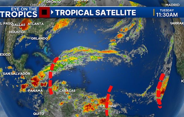 NHC tracking 3 tropical waves just days before the start of hurricane season