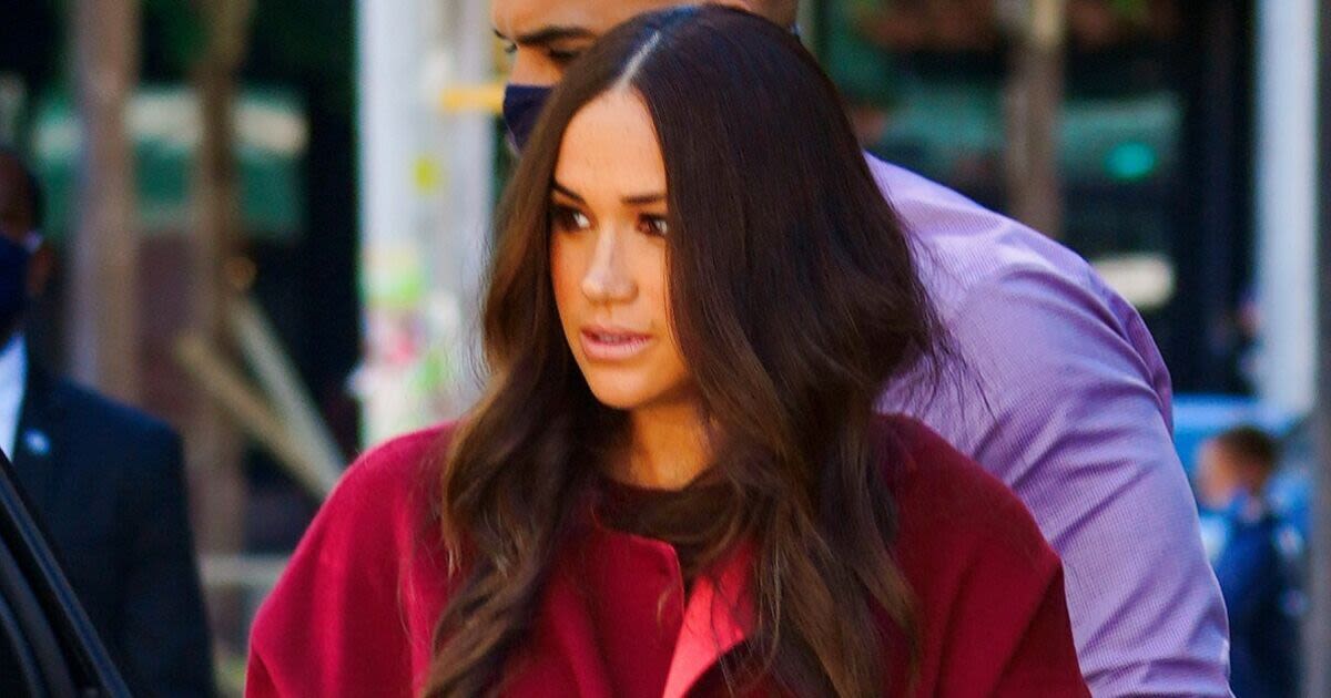 Meghan spotted clutching onto £5,300 bag with Duchess of Sussex logo on it