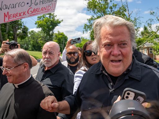 Steve Bannon goes viral for remarks to priest before entering prison