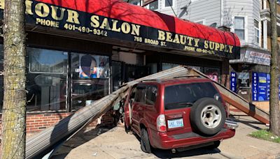 Vehicle smashes into beauty supply business in Providence