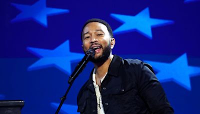 John Legend appearing on behalf of Harris-Walz campaign in Atlanta Monday