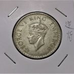 美品 1940 年 英屬 印度 海峽 殖民地 喬治 六世 1 Rupee 盧比 古 銀幣 逆背