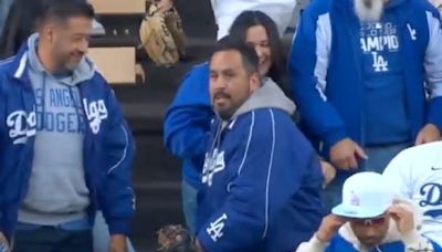 Dodgers Fan Gets Caught On Camera Pulling Off Slick Baseball Trick