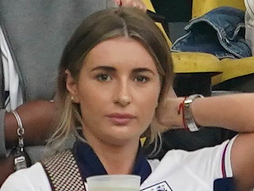 Dani Dyer looks nervous as she supports boyfriend Jarrod Bowen