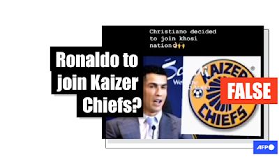 Clip of verbal mishap misrepresented to claim Ronaldo is joining South African team