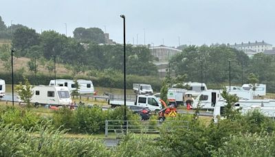 Travellers leave park and ride and move to playing fields a mile away