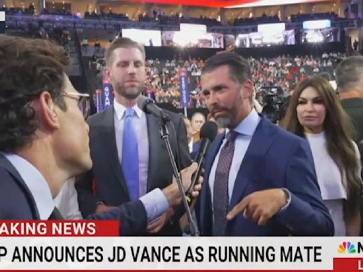 ‘Get Out of Here’: Don Jr. Rips MSNBC Reporter to His Face, Says ‘I Expect Nothing Less From You Clowns’