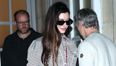 Anne Hathaway Pairs Leather Pants With the Internet's Favorite $1,290 Bag