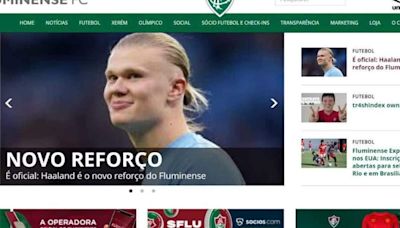 Fluminense 'contrata' Haaland em anúncio fake após site ser hackeado