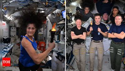 Watch: Sunita Williams passes the torch as Nasa astronauts hold Summer Olympics in space - Times of India