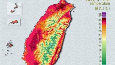 全台最高溫排行曝光！高雄直逼40度居冠、社子飆38.4度熱炸