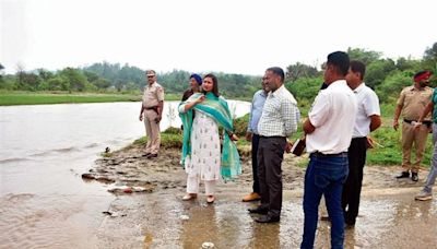 DC Mittal inspects flood preparedness at causeways, choes in Hoshiarpur villages