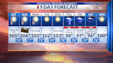 9 Day Forecast: Triple digits for Father’s Day, storm chances later in week