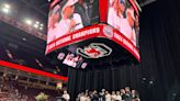 South Carolina basketball coach Dawn Staley takes in 76ers-Knicks, rings bell, hugs Allen Iverson