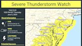 Severe thunderstorm watch issued for 8 N.J. counties, with strong storms possible