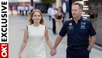 Geri Horner was 'on edge' at Victoria's 50th as she 'struggles to bounce back' from Christian's sexting scandal