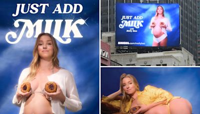 Times Square ad featuring pregnant author covering nipples with cookies ‘too much’ for billboard owner